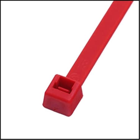 Evermark Cable Tie, 4 in L, Red, Nylon, 18 lb Strength, 100 PK EM-04-18-2-C